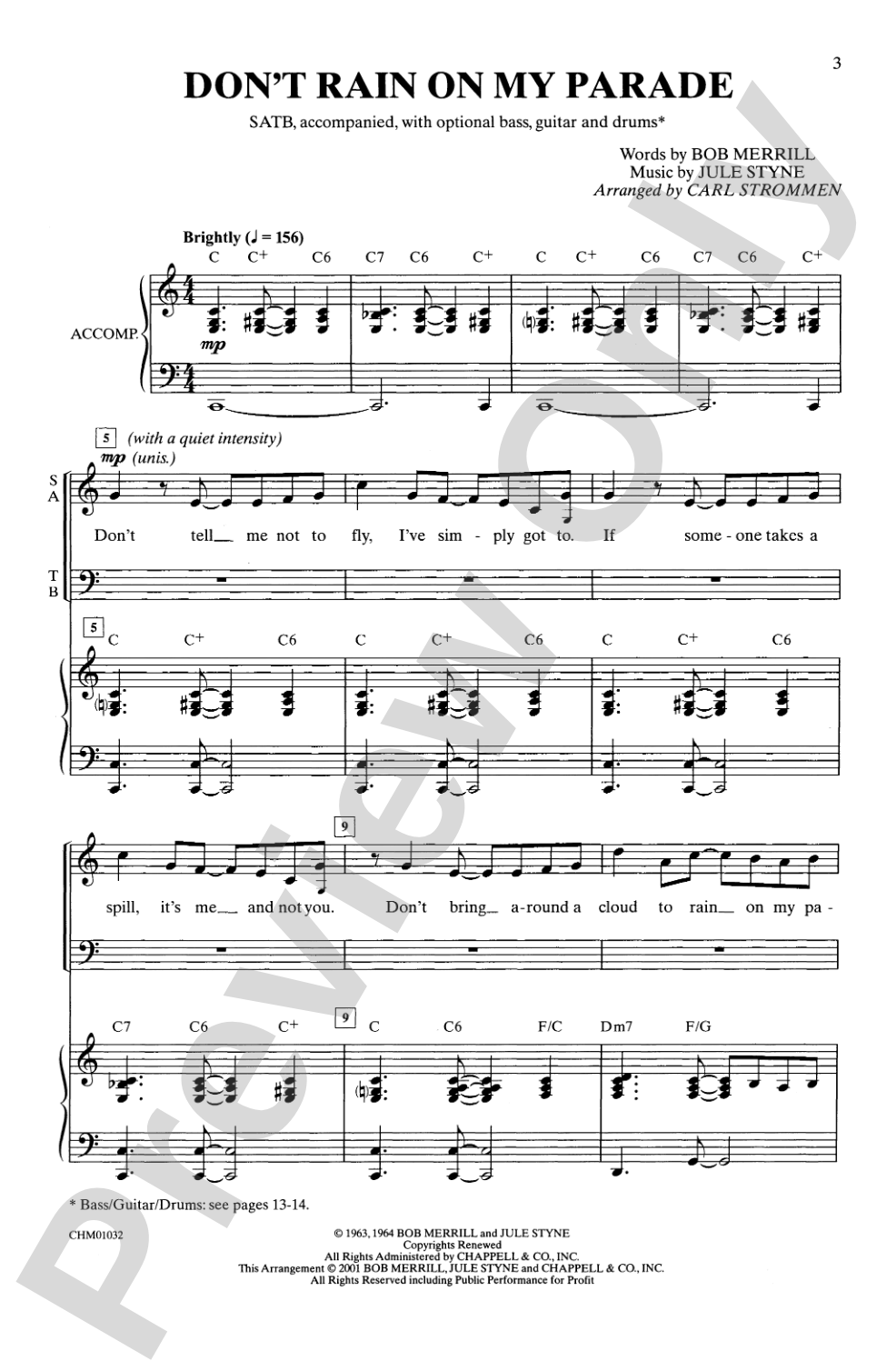 Don't Rain on My Parade: SATB Choral Octavo