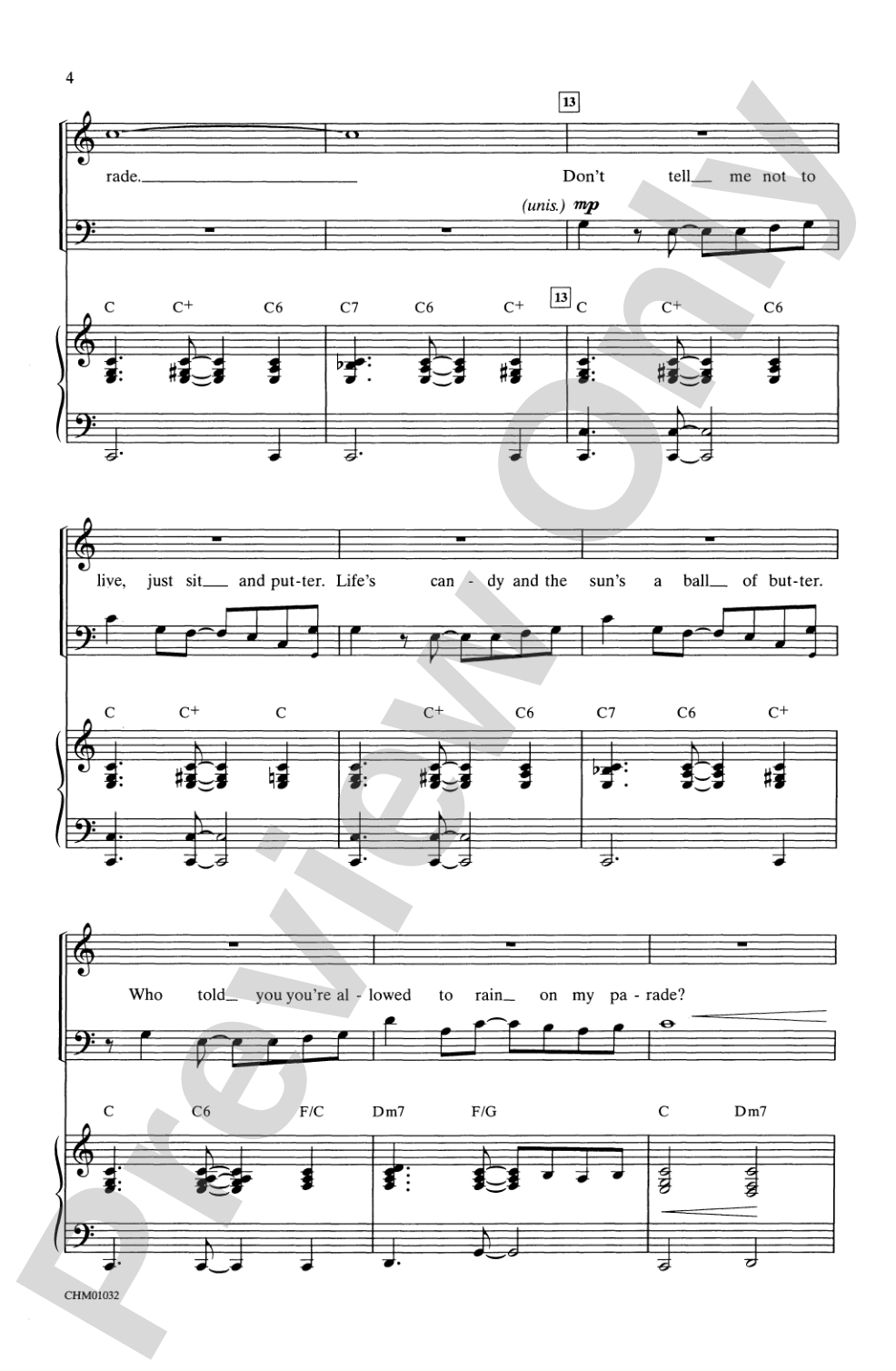 Don't Rain on My Parade: SATB Choral Octavo