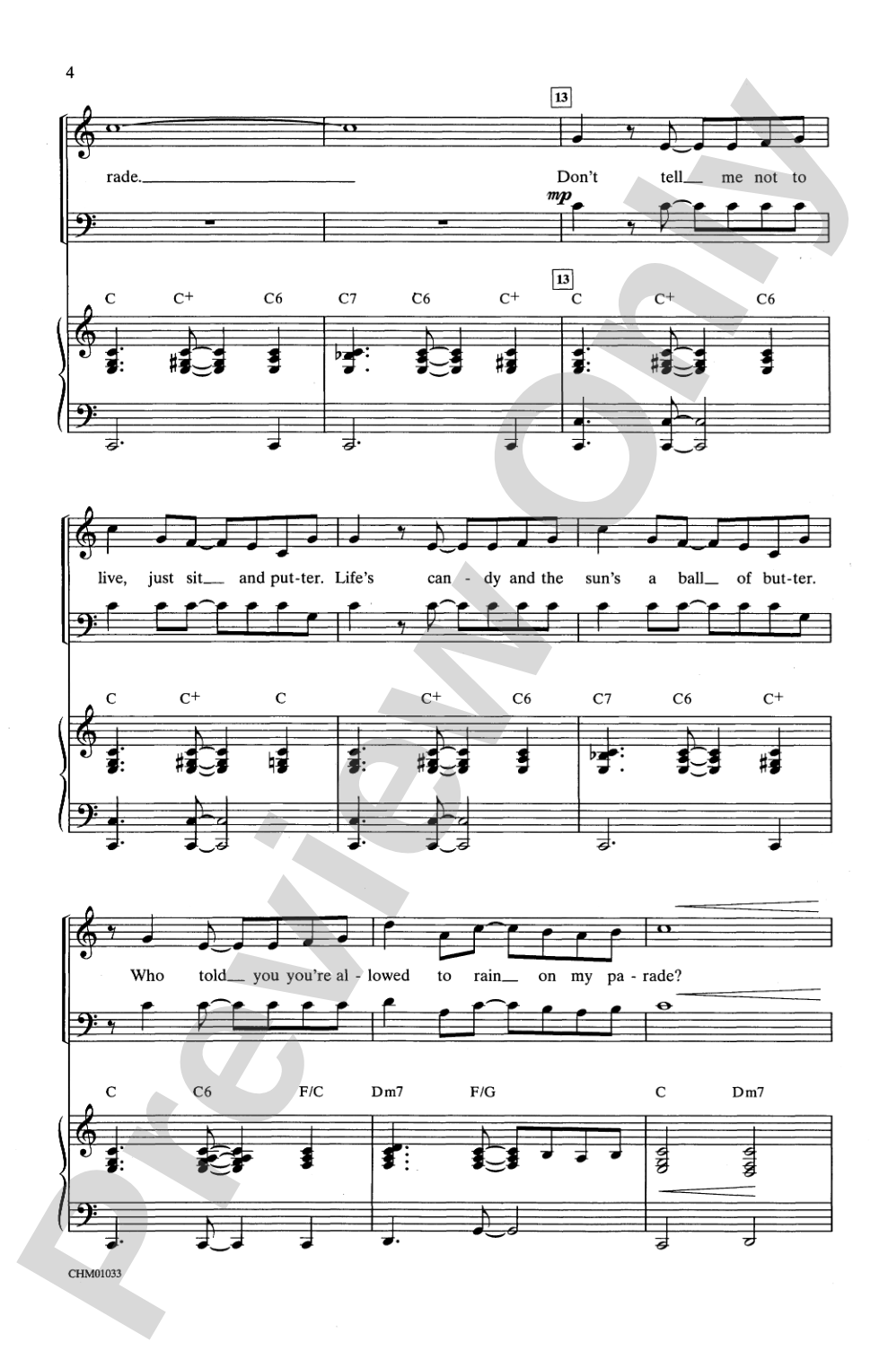 Don't Rain on My Parade: 3-Part Mixed Choral Octavo