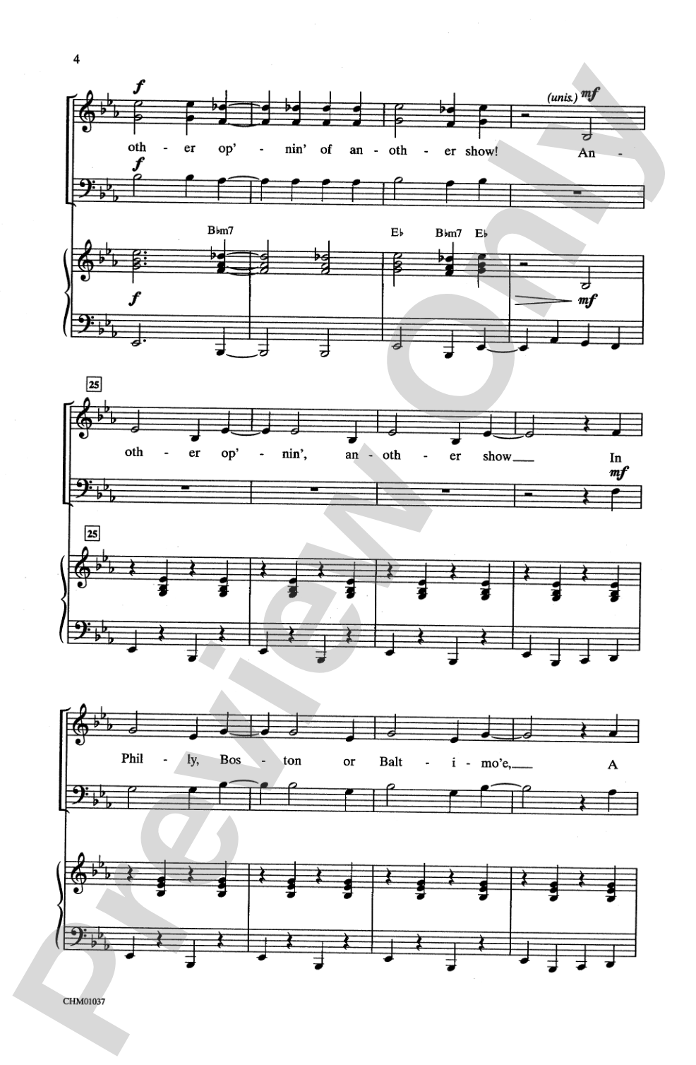 Another Op'nin', Another Show (from <I>Kiss Me, Kate</I>): 3-Part Mixed Choral Octavo