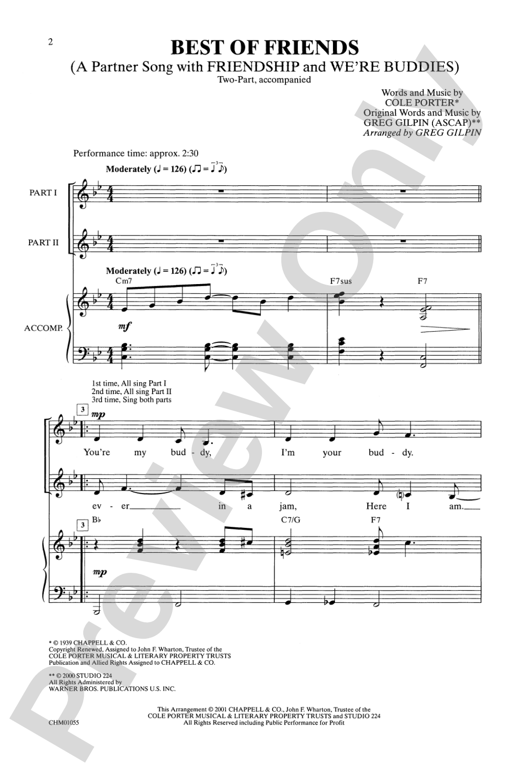 Best of Friends: 2-Part Choral Octavo