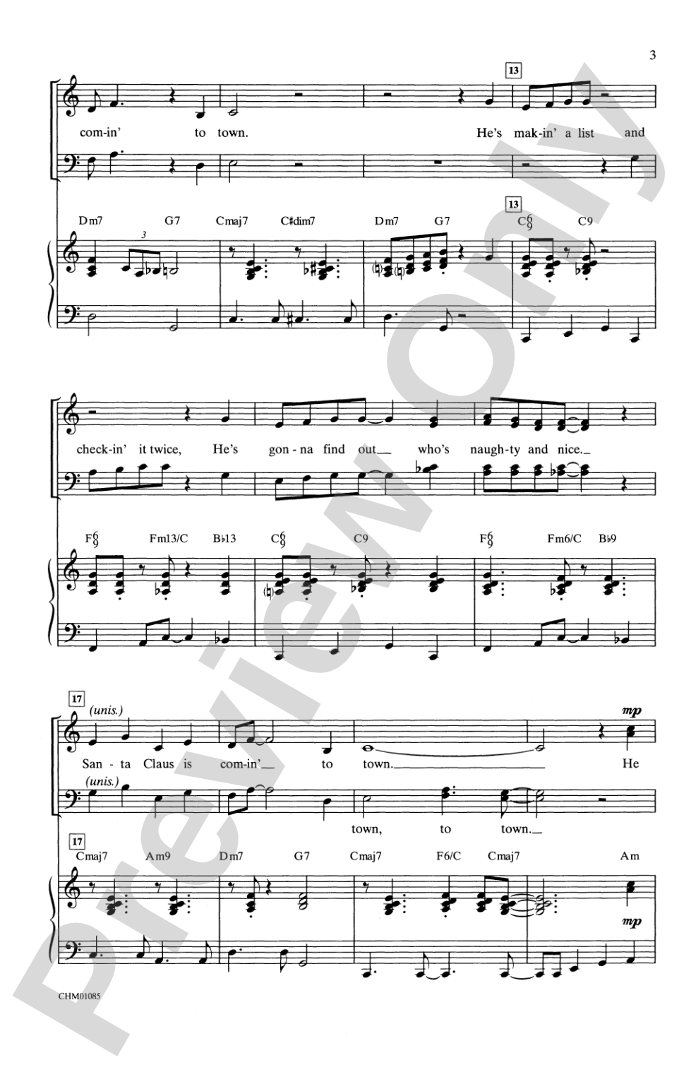 Santa Claus Is Comin' to Town: SATB Choral Octavo