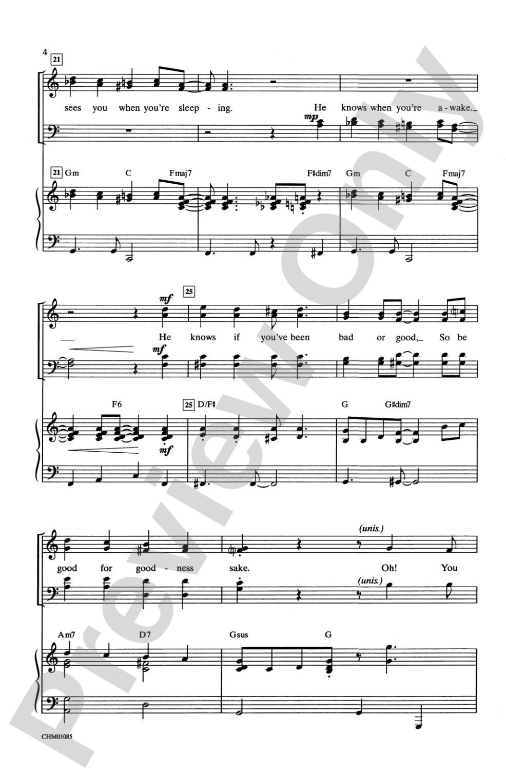 Santa Claus Is Comin' to Town: SATB Choral Octavo
