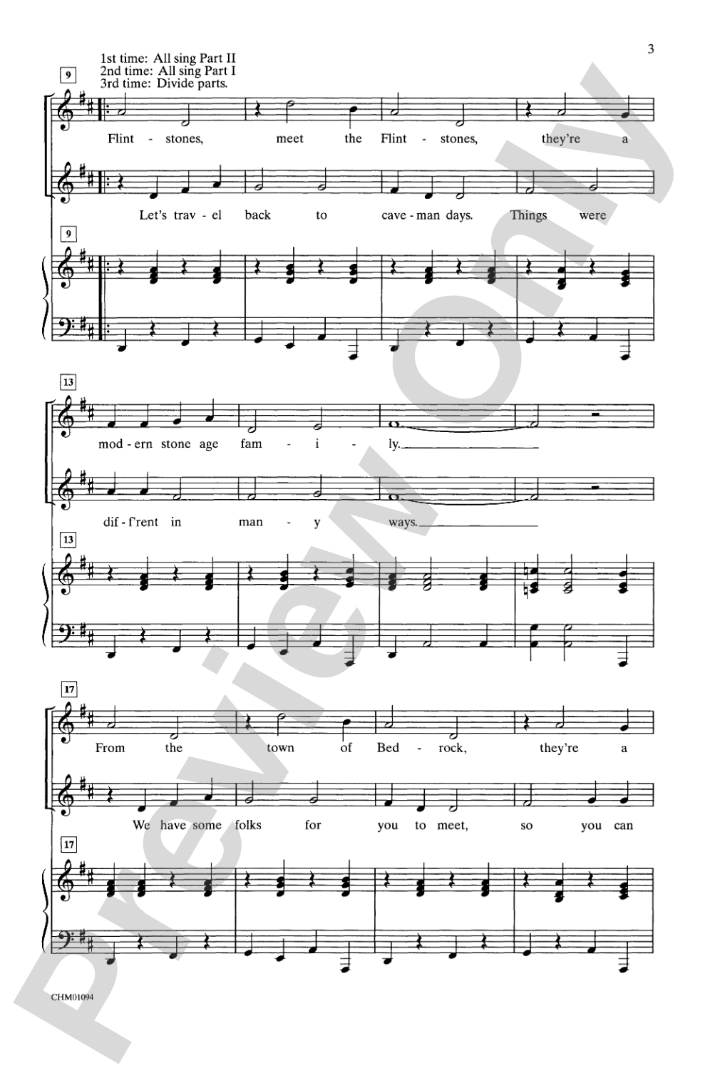 (Meet) The Flintstones: 2-Part Choral Octavo