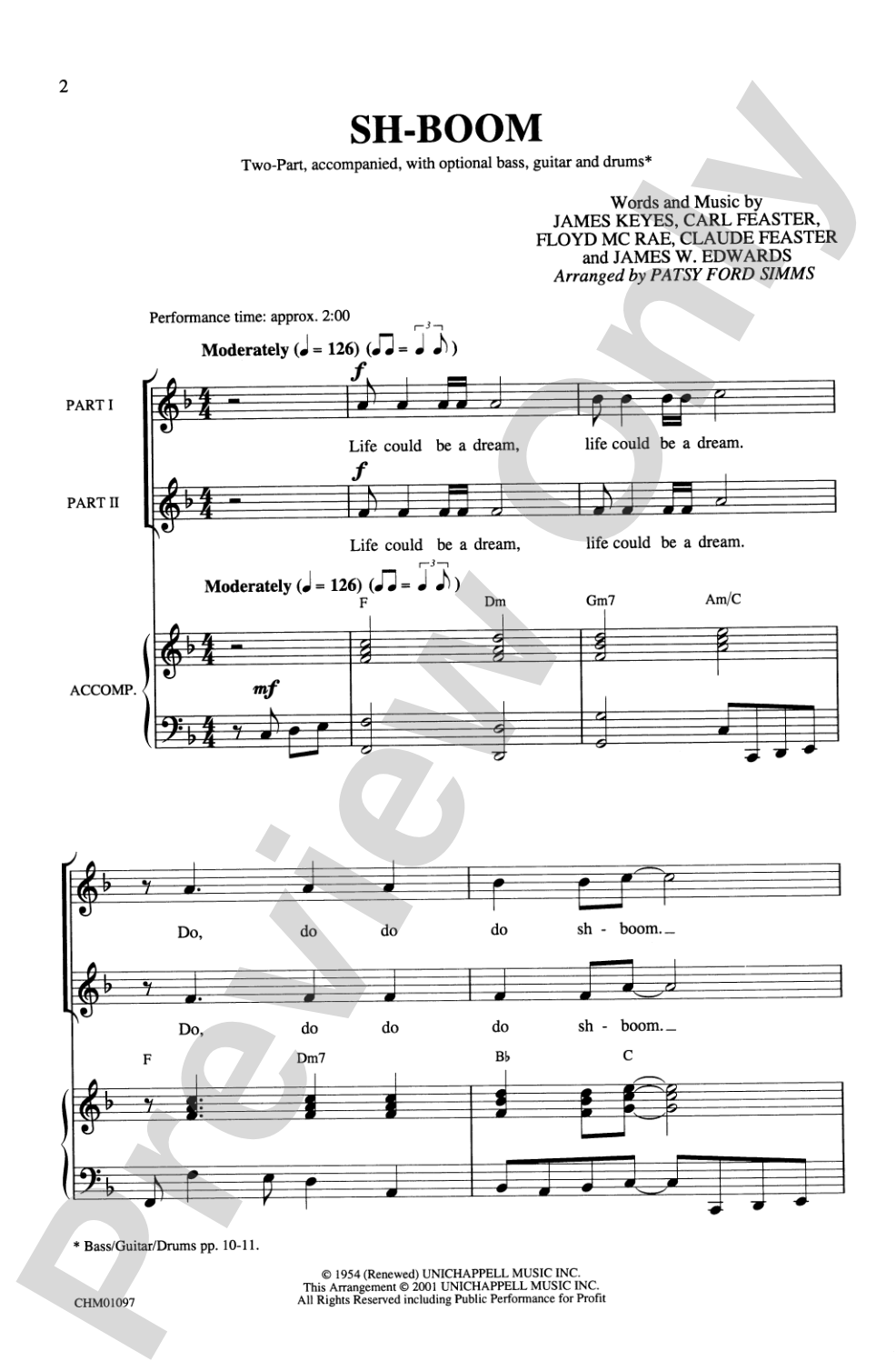 Sh-Boom: 2-Part Choral Octavo