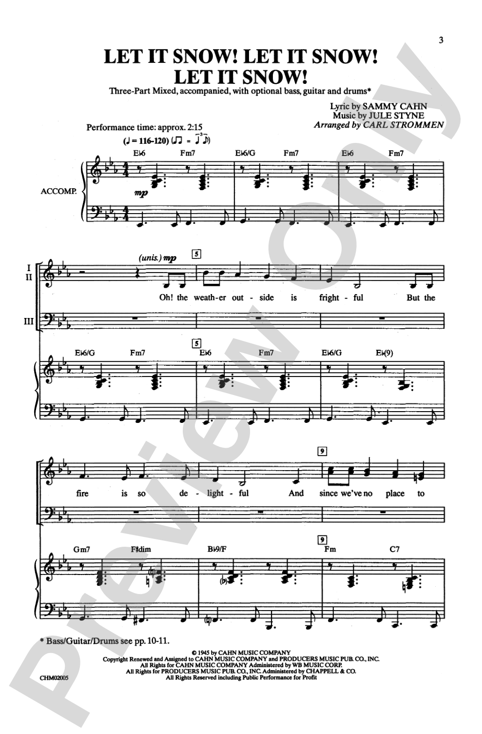 Let It Snow! Let It Snow! Let It Snow!: 3-Part Mixed Choral Octavo