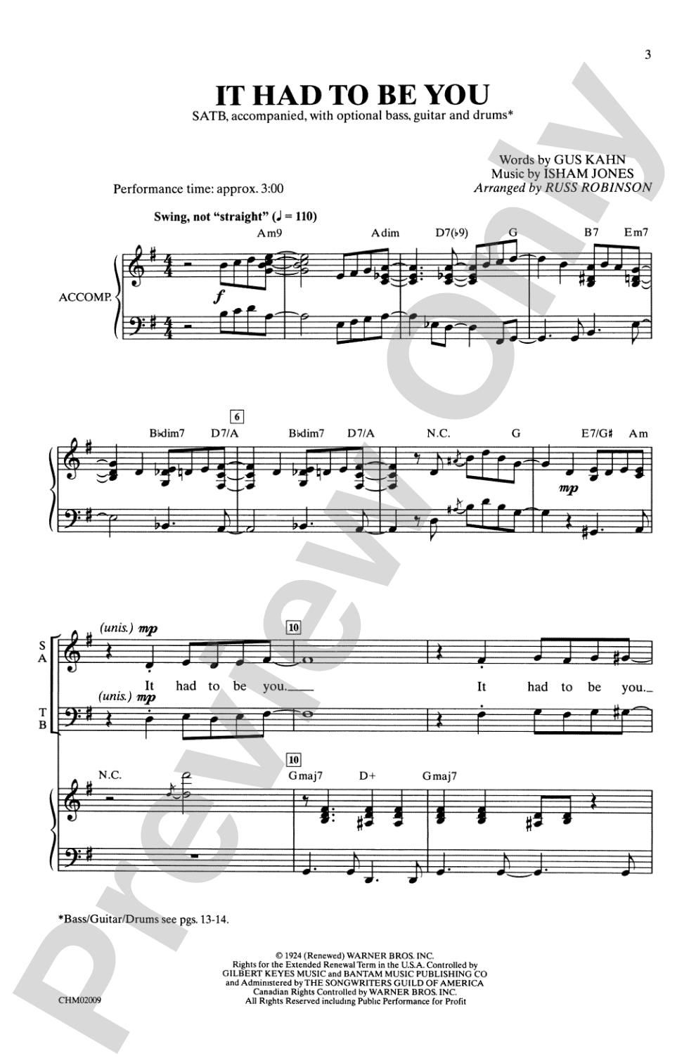 It Had to Be You: SATB Choral Octavo