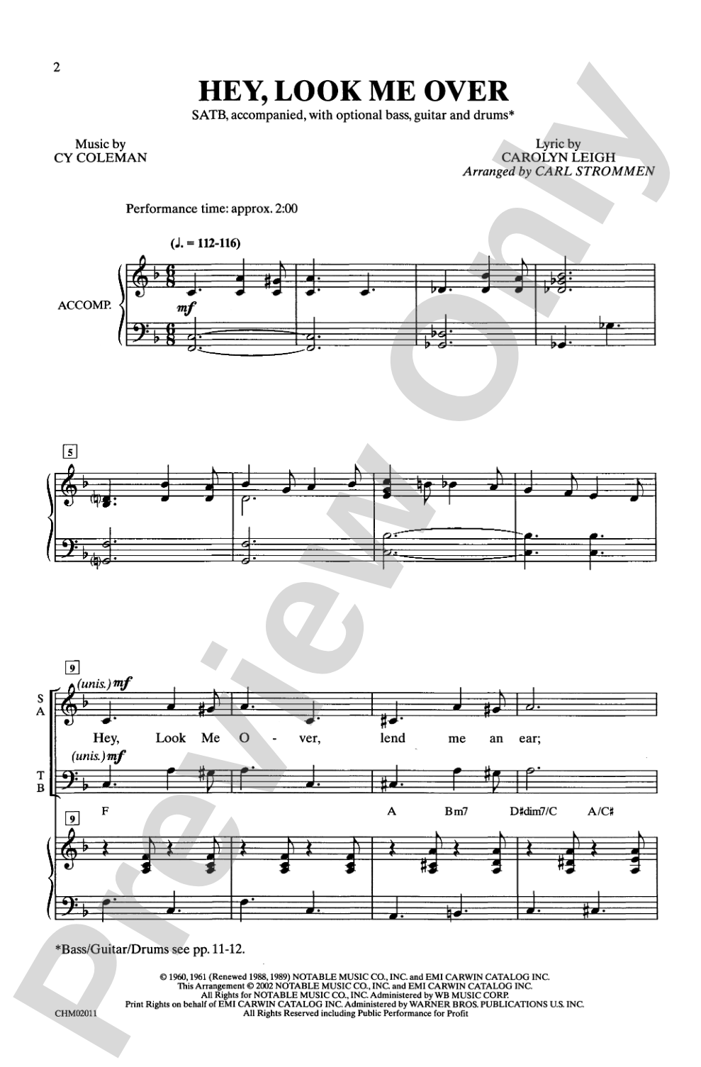 Hey, Look Me Over: SATB Choral Octavo