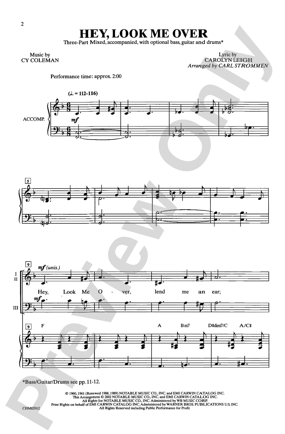 Hey, Look Me Over: 3-Part Mixed Choral Octavo