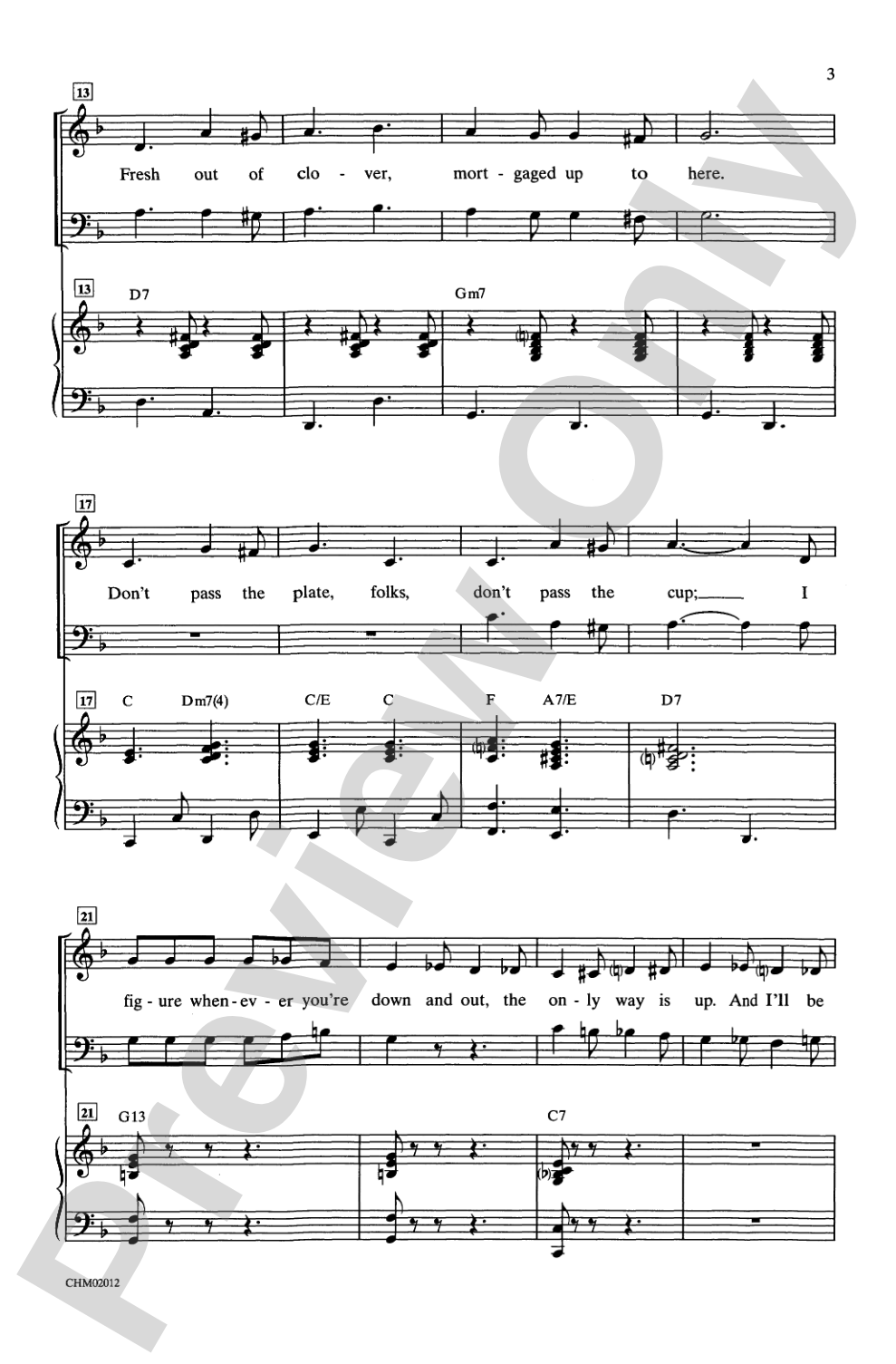 Hey, Look Me Over: 3-Part Mixed Choral Octavo