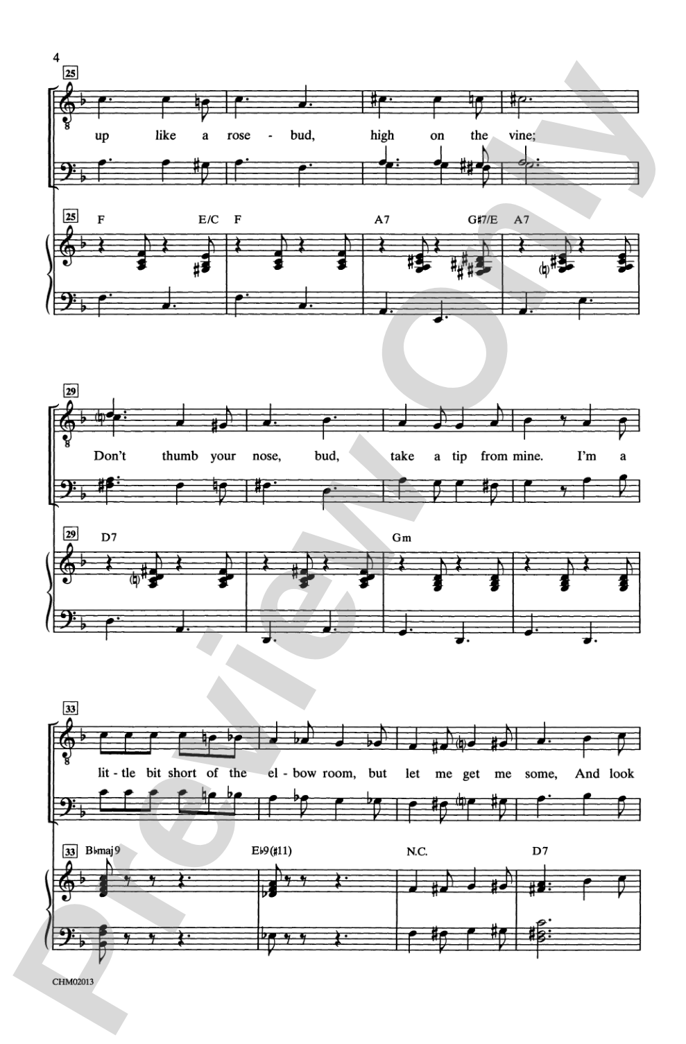 Hey, Look Me Over: TTBB Choral Octavo