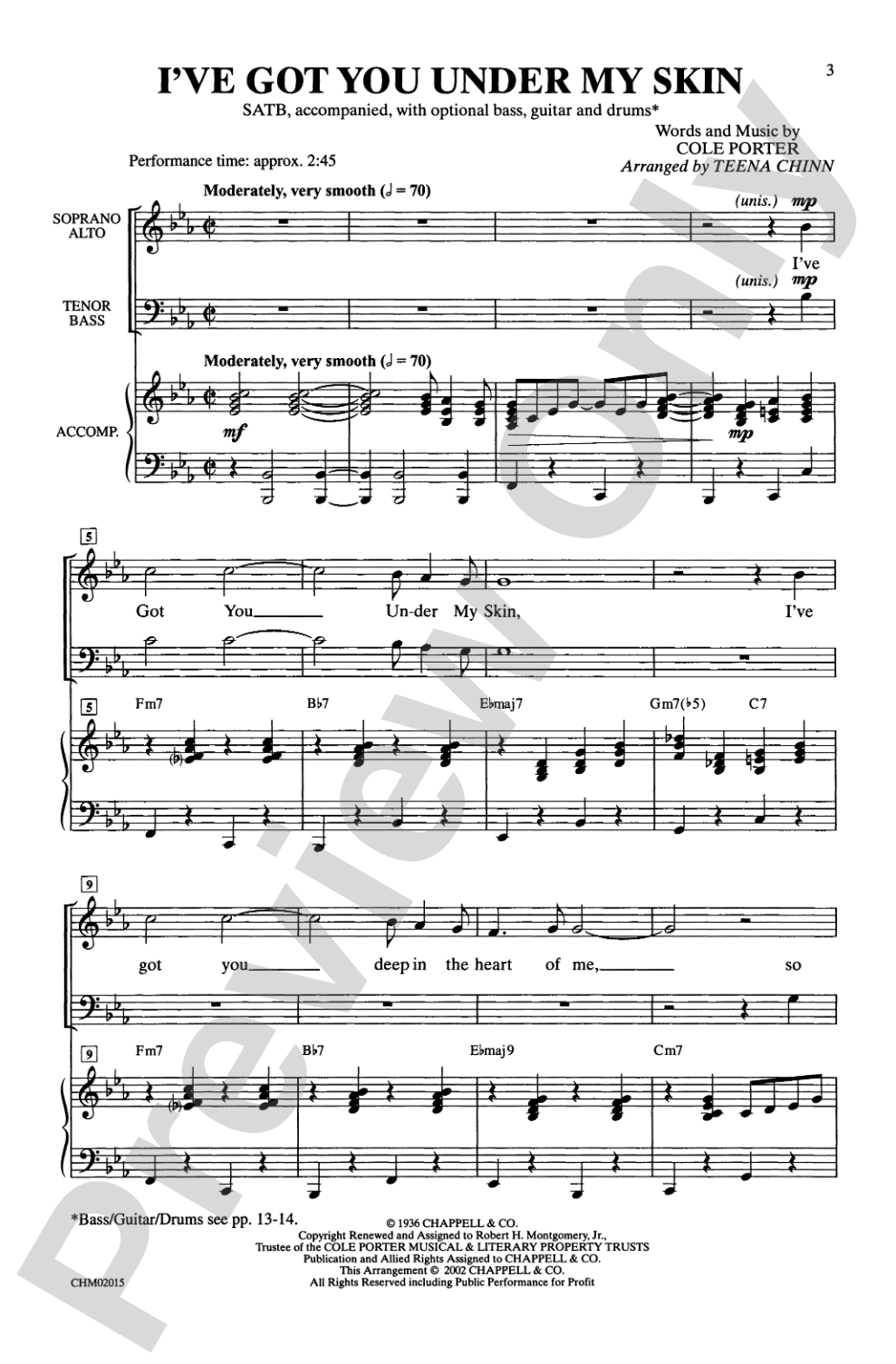 I've Got You Under My Skin: SATB Choral Octavo