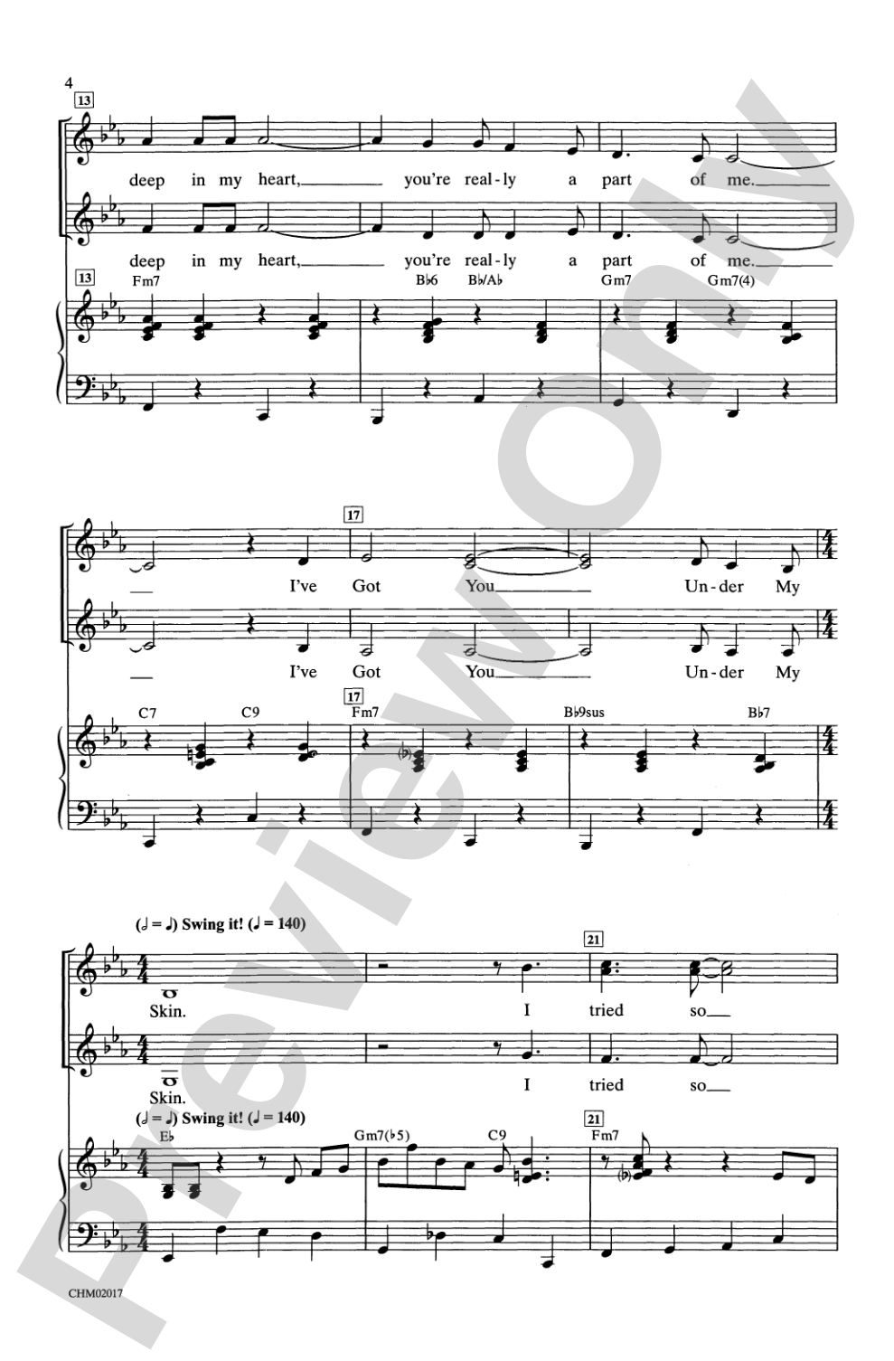 I've Got You Under My Skin: SSA Choral Octavo