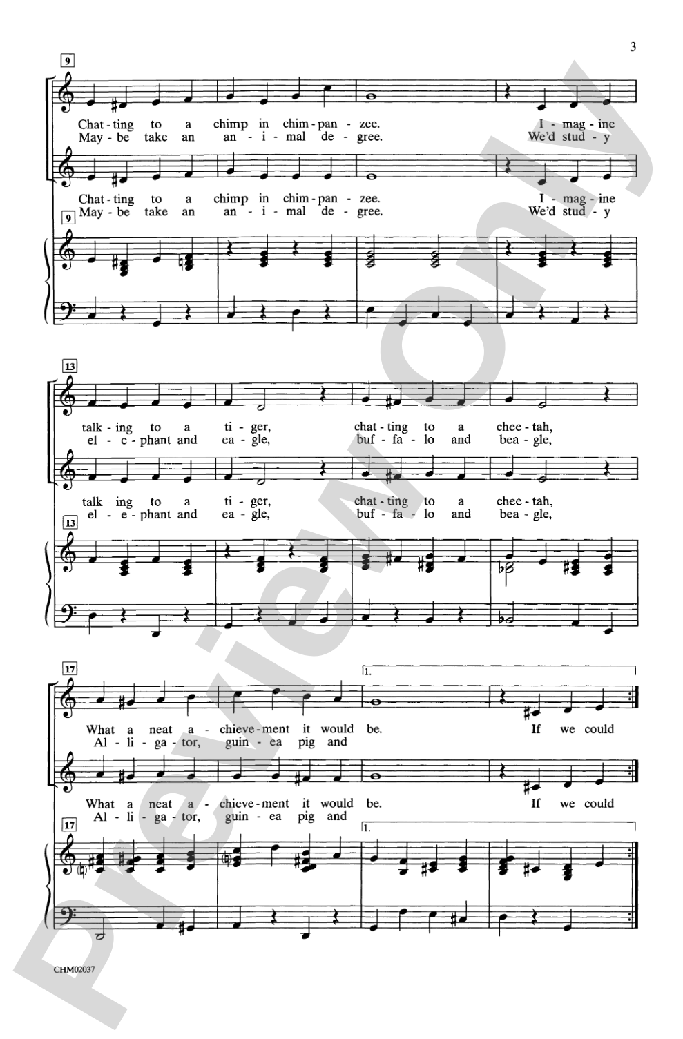Talk to the Animals: 2-Part Choral Octavo