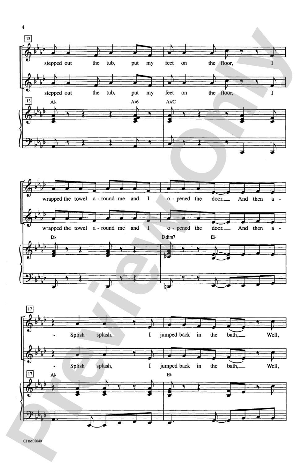Splish Splash: 2-Part Choral Octavo