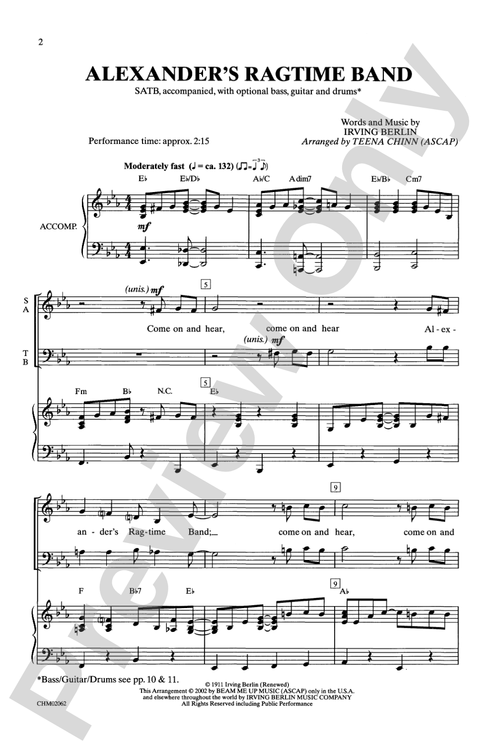 Alexander's Ragtime Band: SATB Choral Octavo