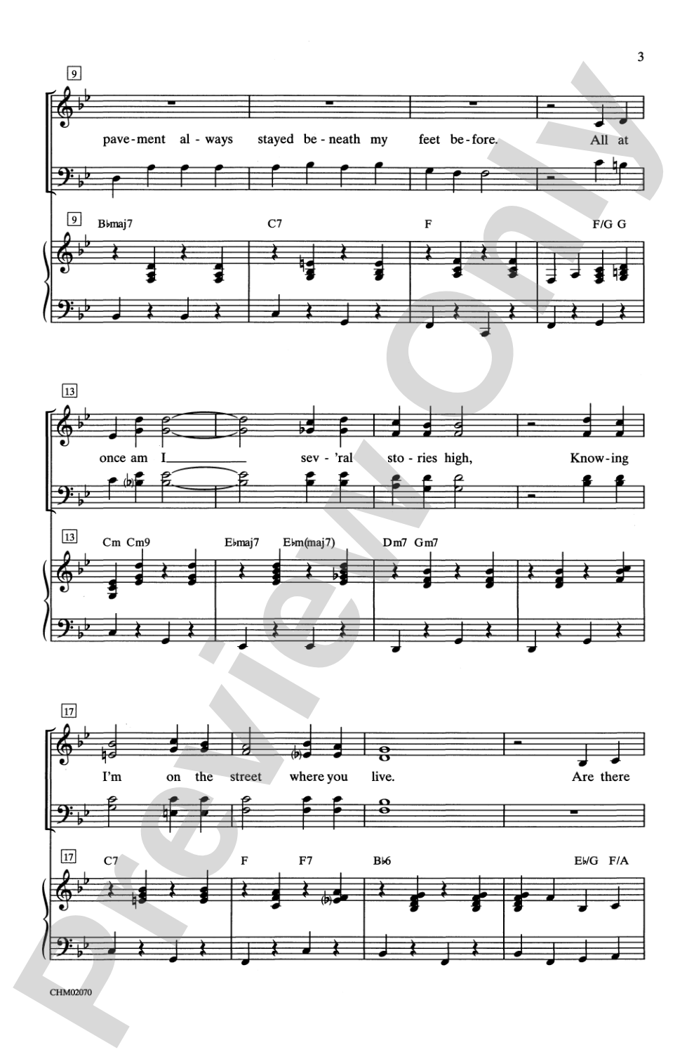 On the Street Where You Live: SATB Choral Octavo