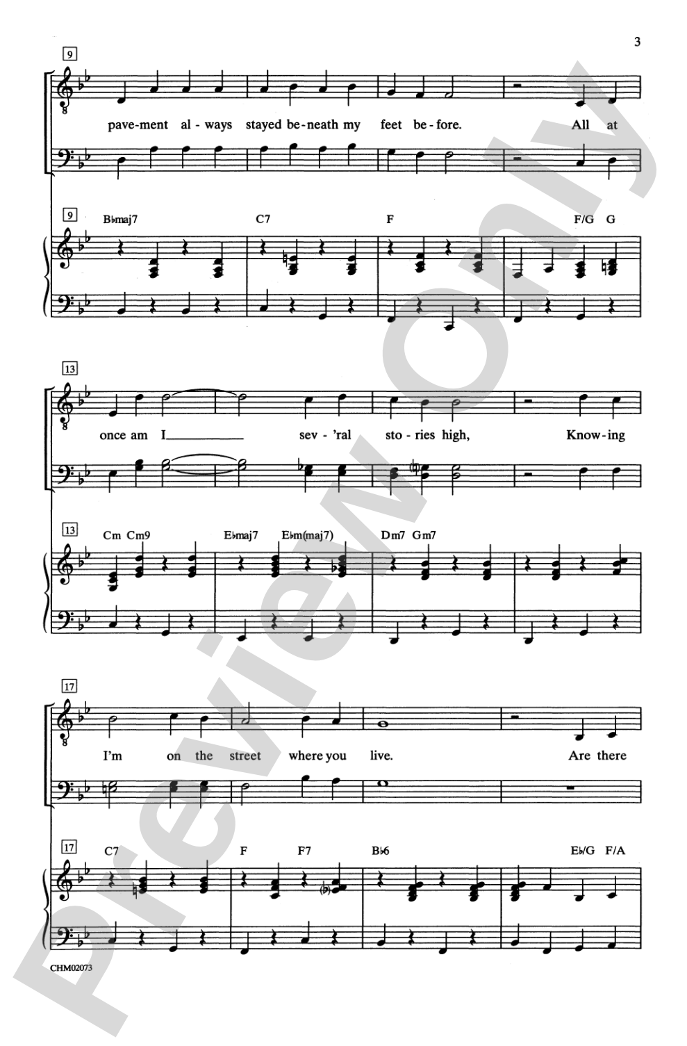 On the Street Where You Live: TBB Choral Octavo