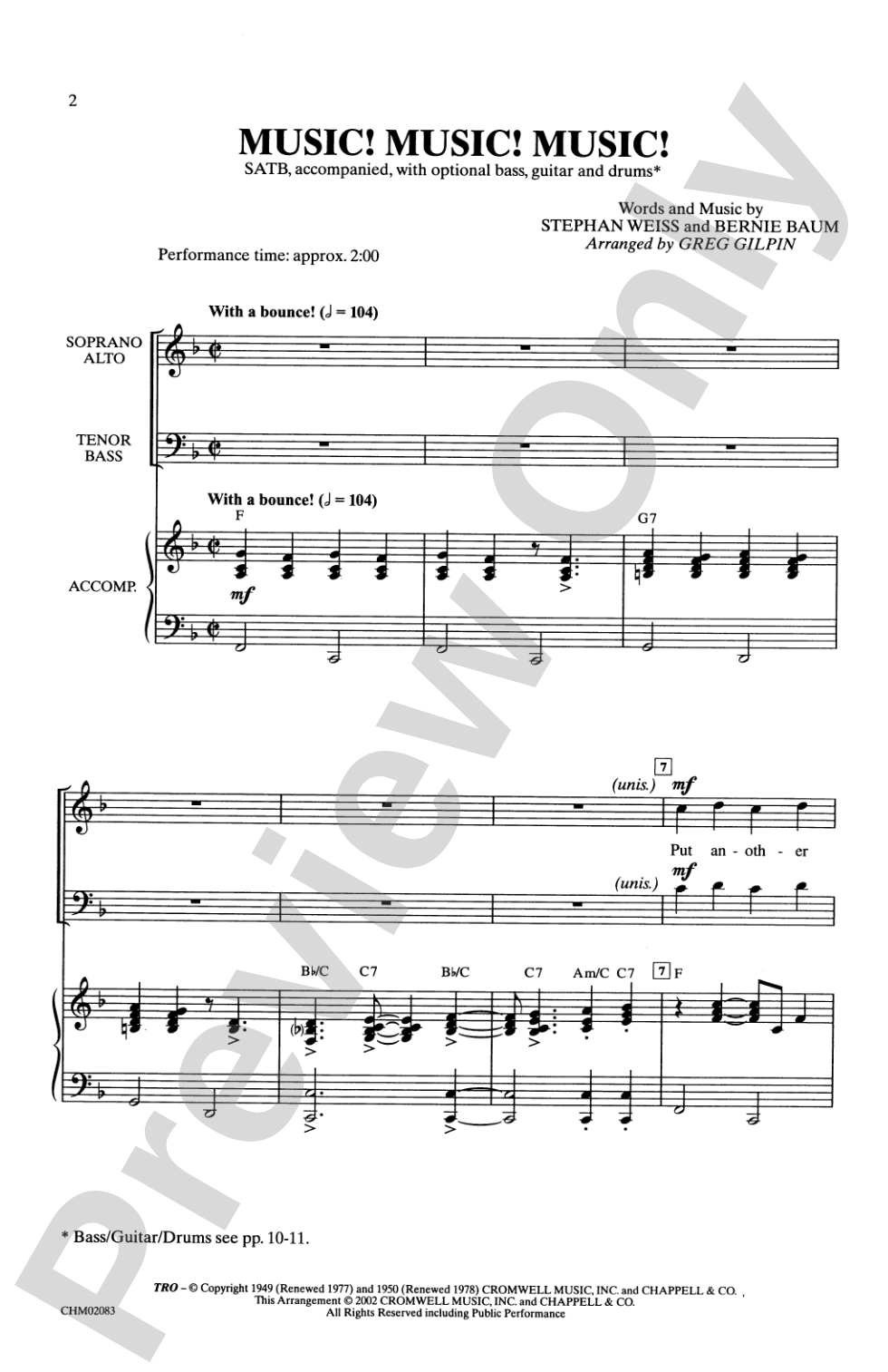 Music! Music! Music!: SATB Choral Octavo