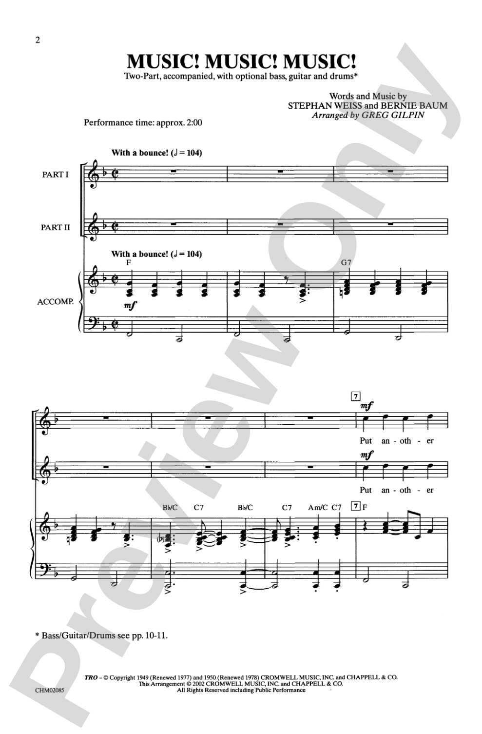 Music! Music! Music!: 2-Part Choral Octavo
