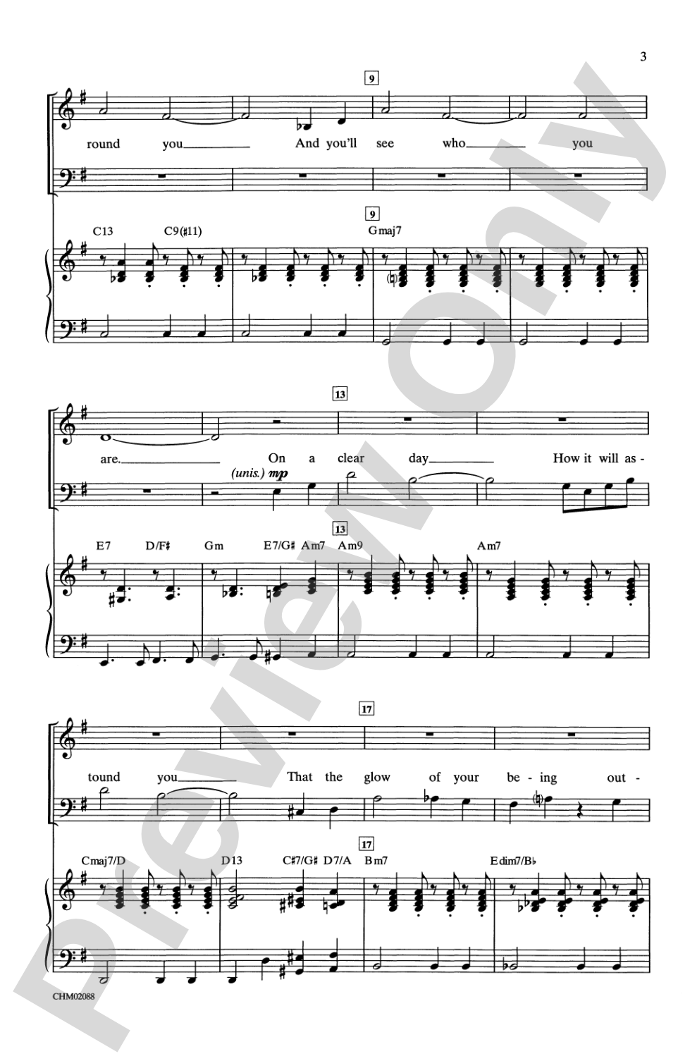 On a Clear Day: SATB Choral Octavo
