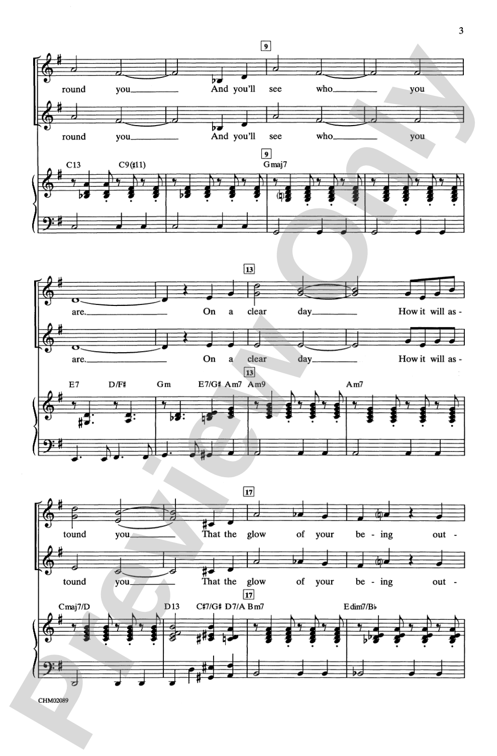 On a Clear Day: SSA Choral Octavo