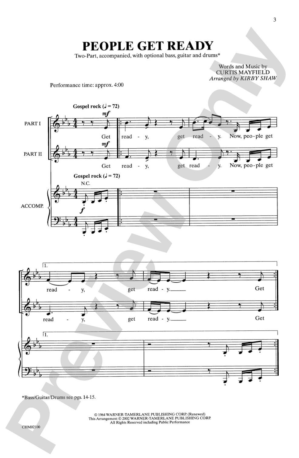 People Get Ready: 2-Part Choral Octavo