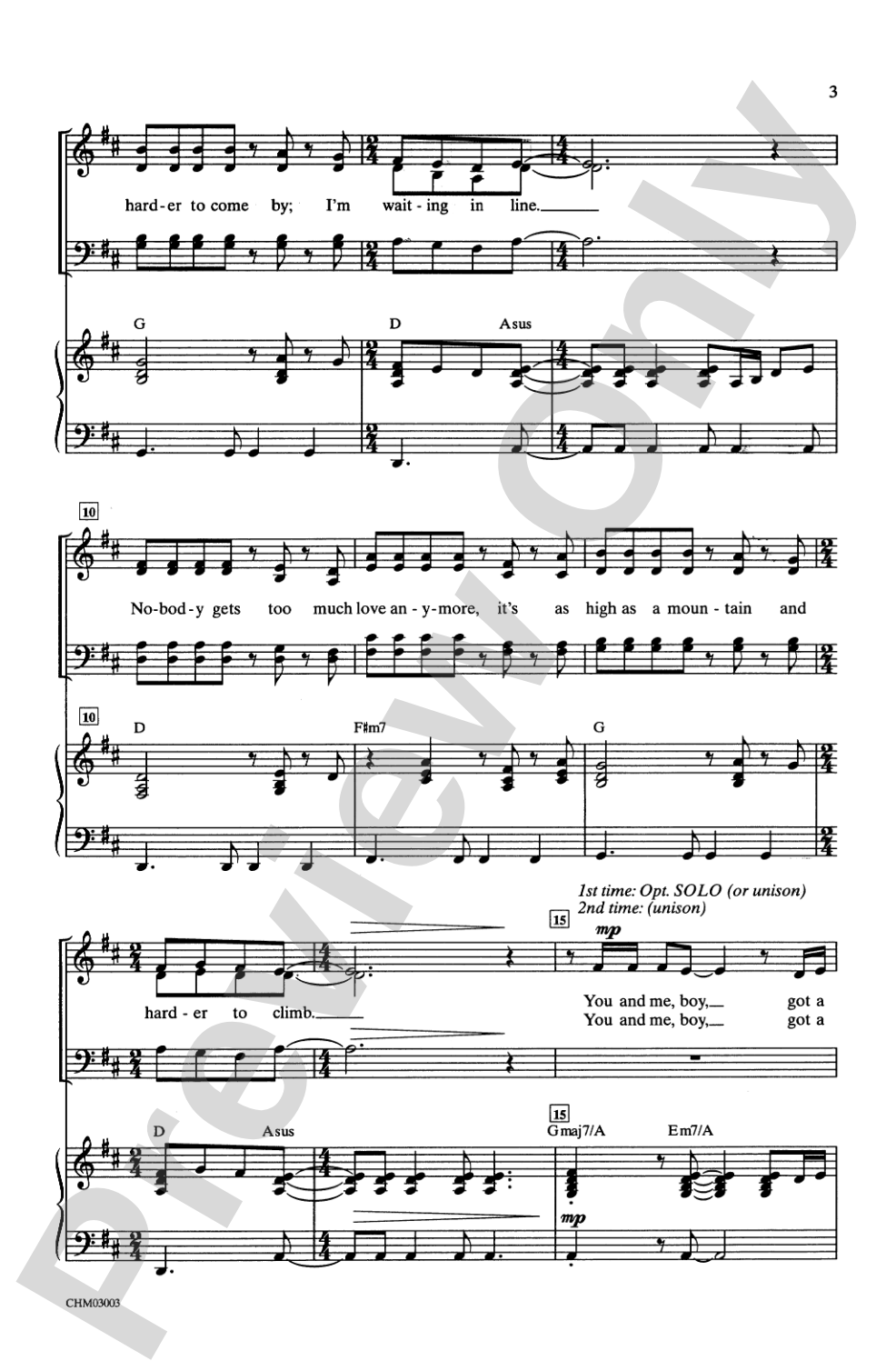 Too Much Heaven: SATB Choral Octavo