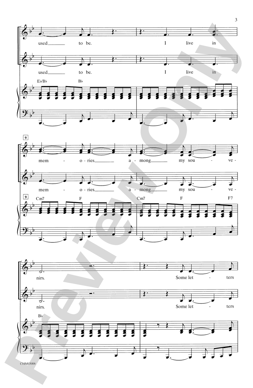 Among My Souvenirs: SSA Choral Octavo