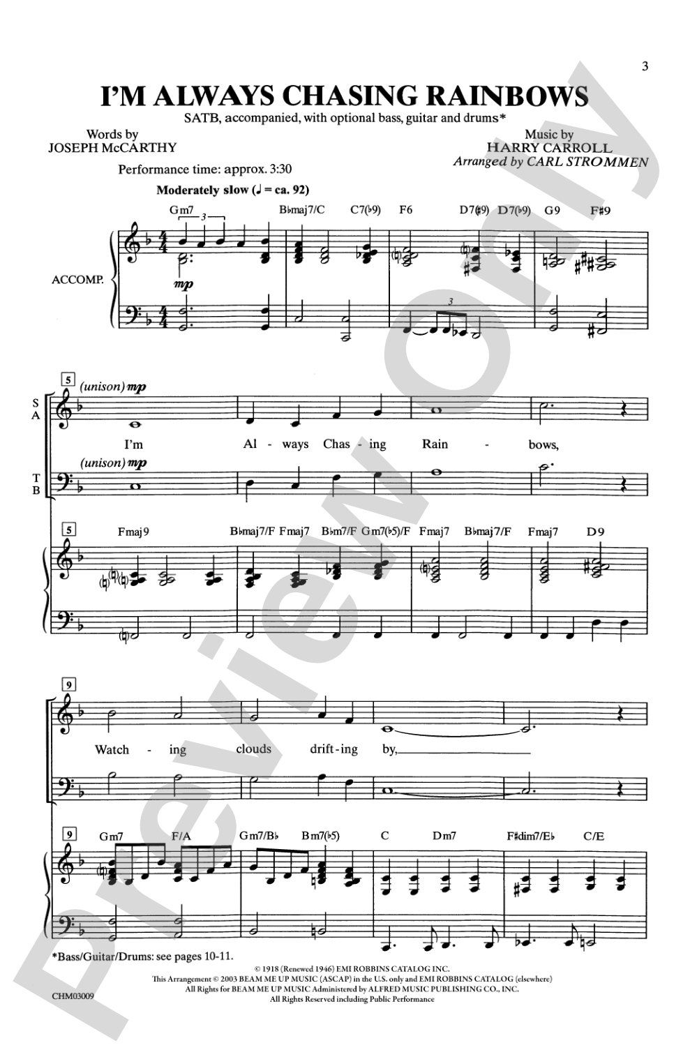 I'm Always Chasing Rainbows: SATB Choral Octavo