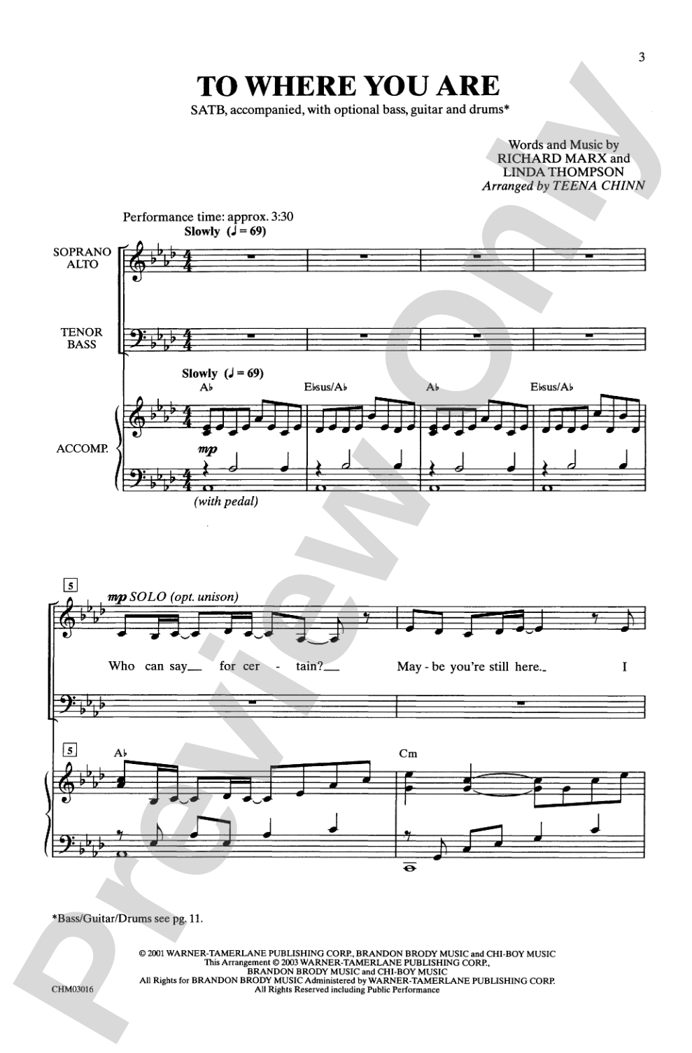 To Where You Are: SATB Choral Octavo