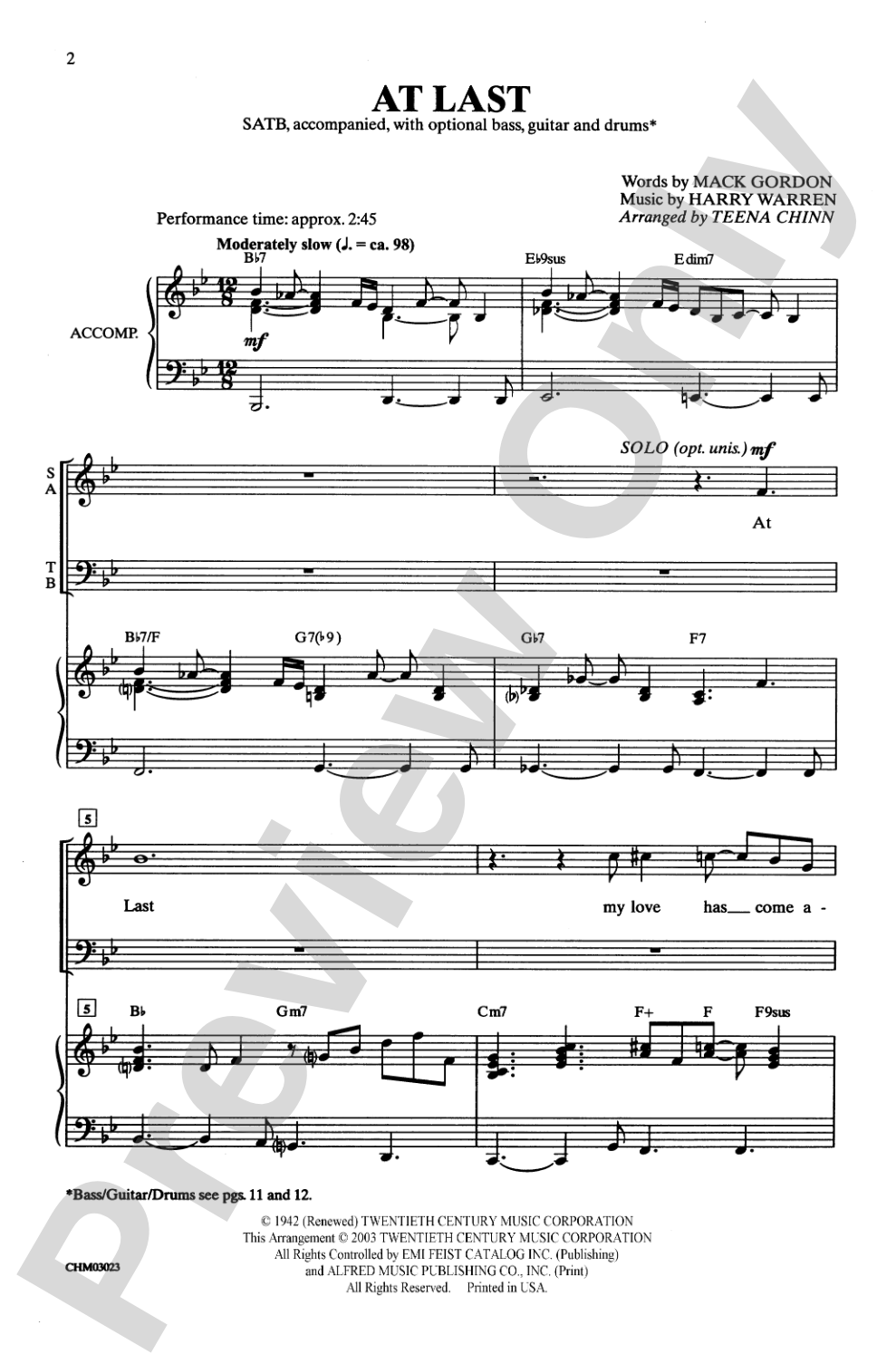 At Last: SATB Choral Octavo
