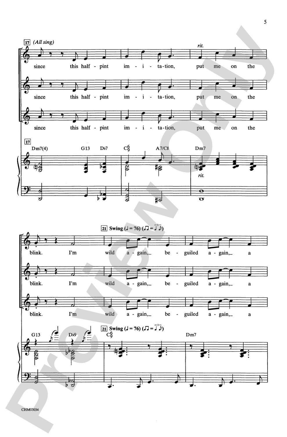 Bewitched (from <I>Pal Joey</I>): SSA Choral Octavo