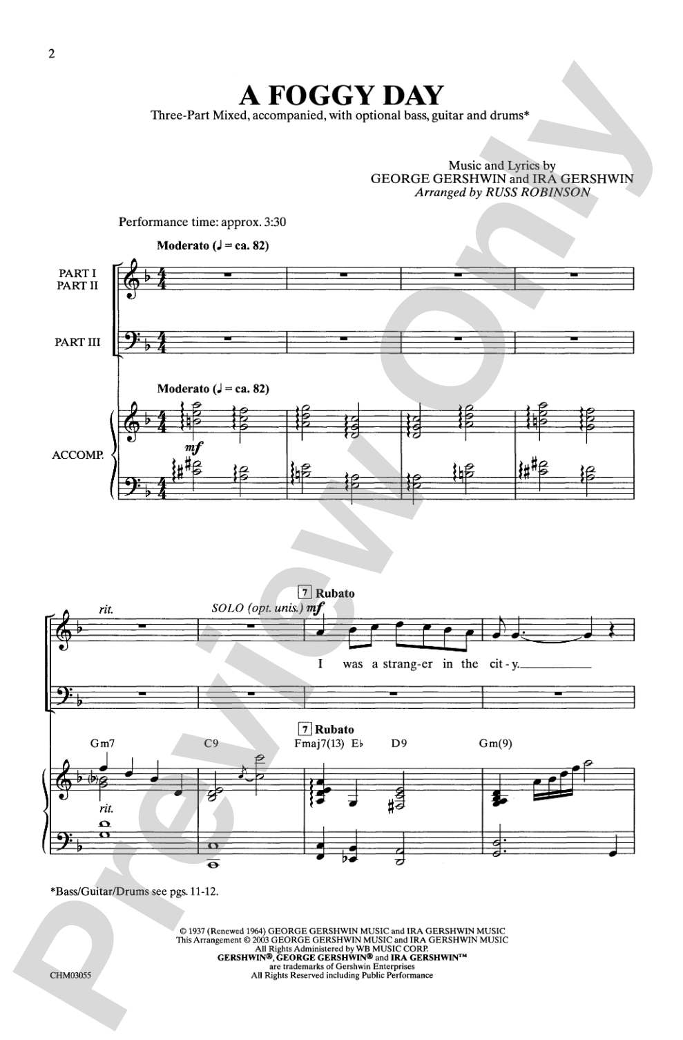 A Foggy Day: 3-Part Mixed Choral Octavo