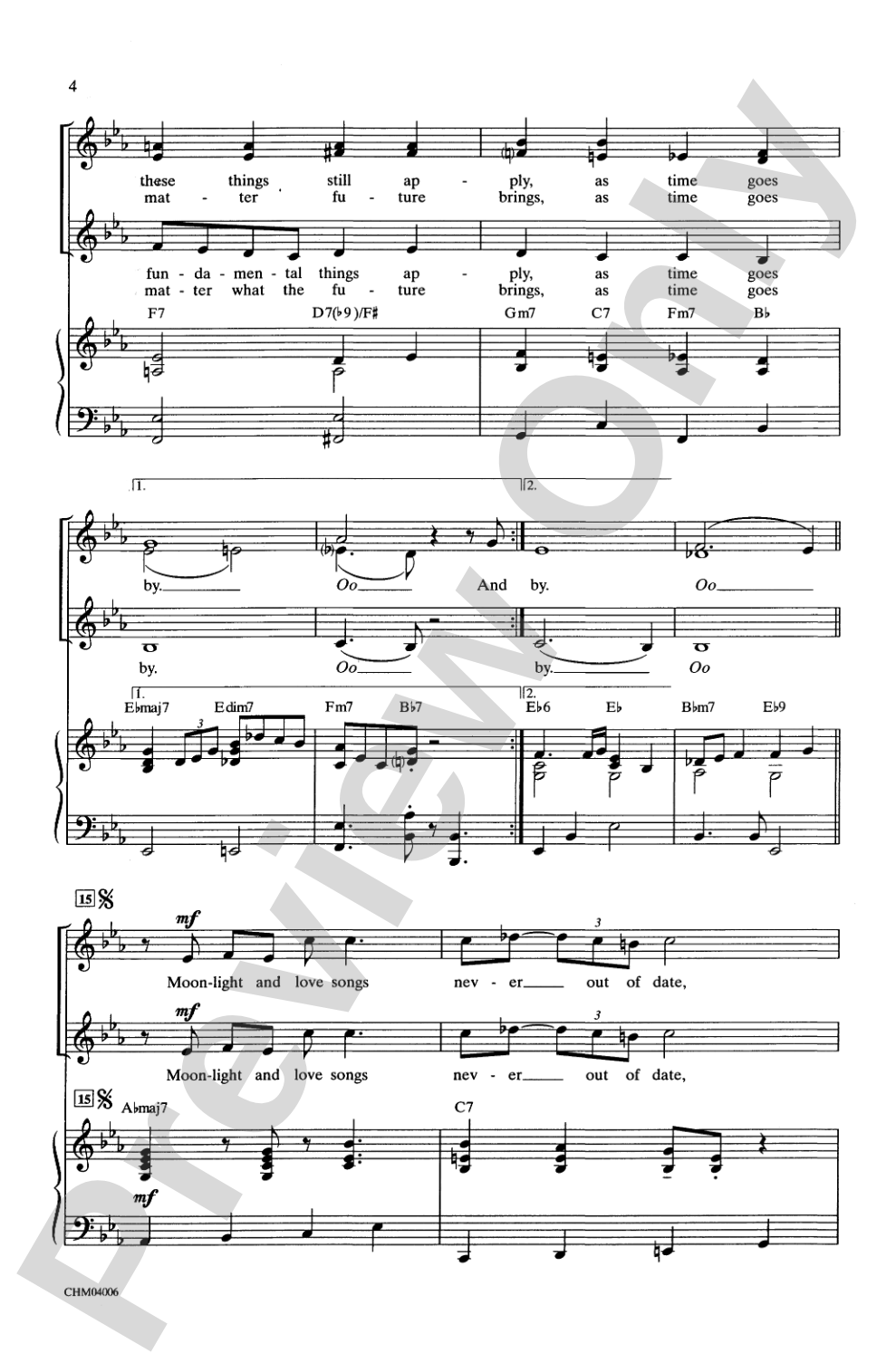 As Time Goes By: SSA Choral Octavo