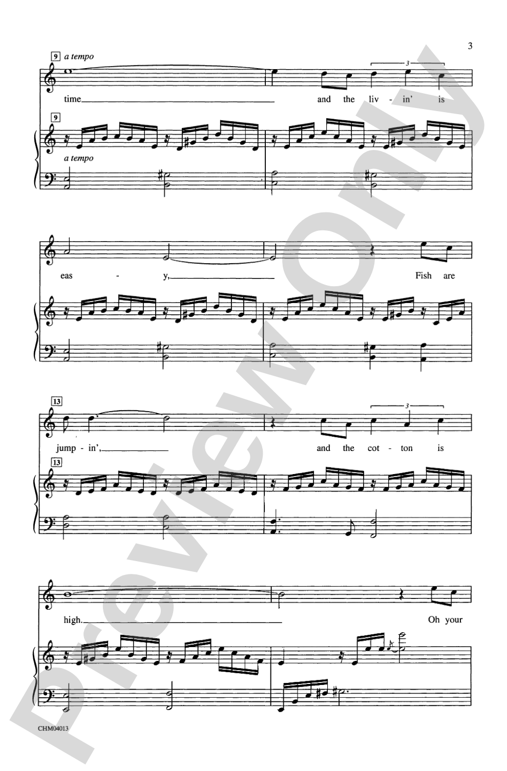 Summertime (from <I>Porgy and Bess</I>®): SSA and Soprano Solo Choral Octavo