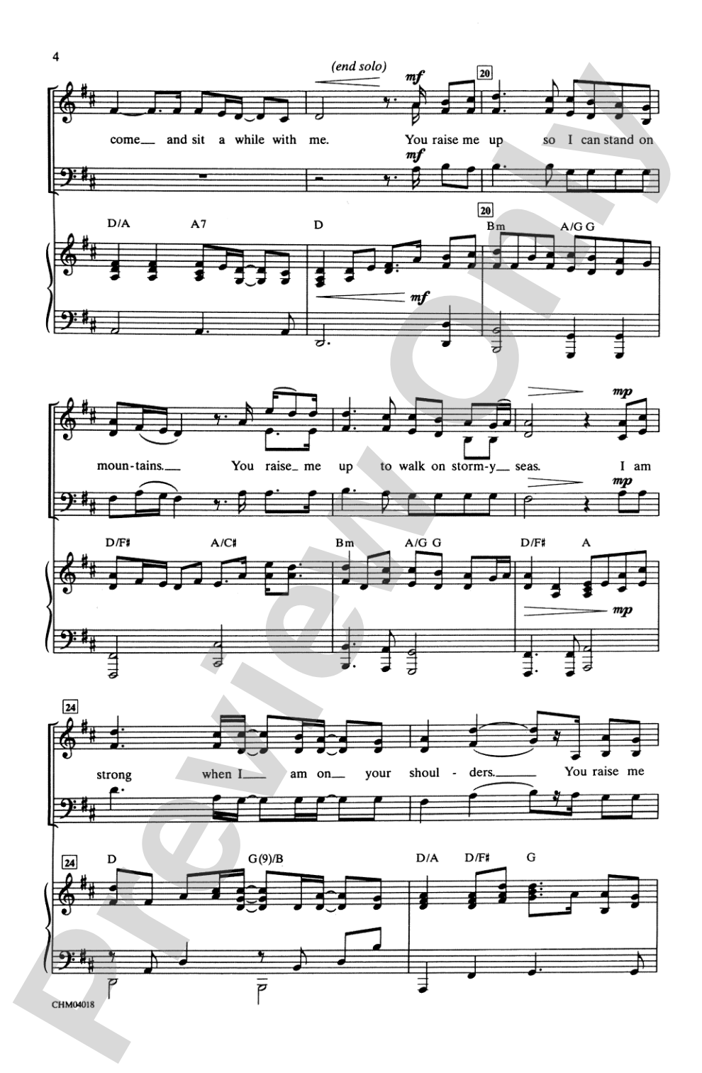 You Raise Me Up (as recorded by Josh Groban): 3-Part Mixed Choral Octavo