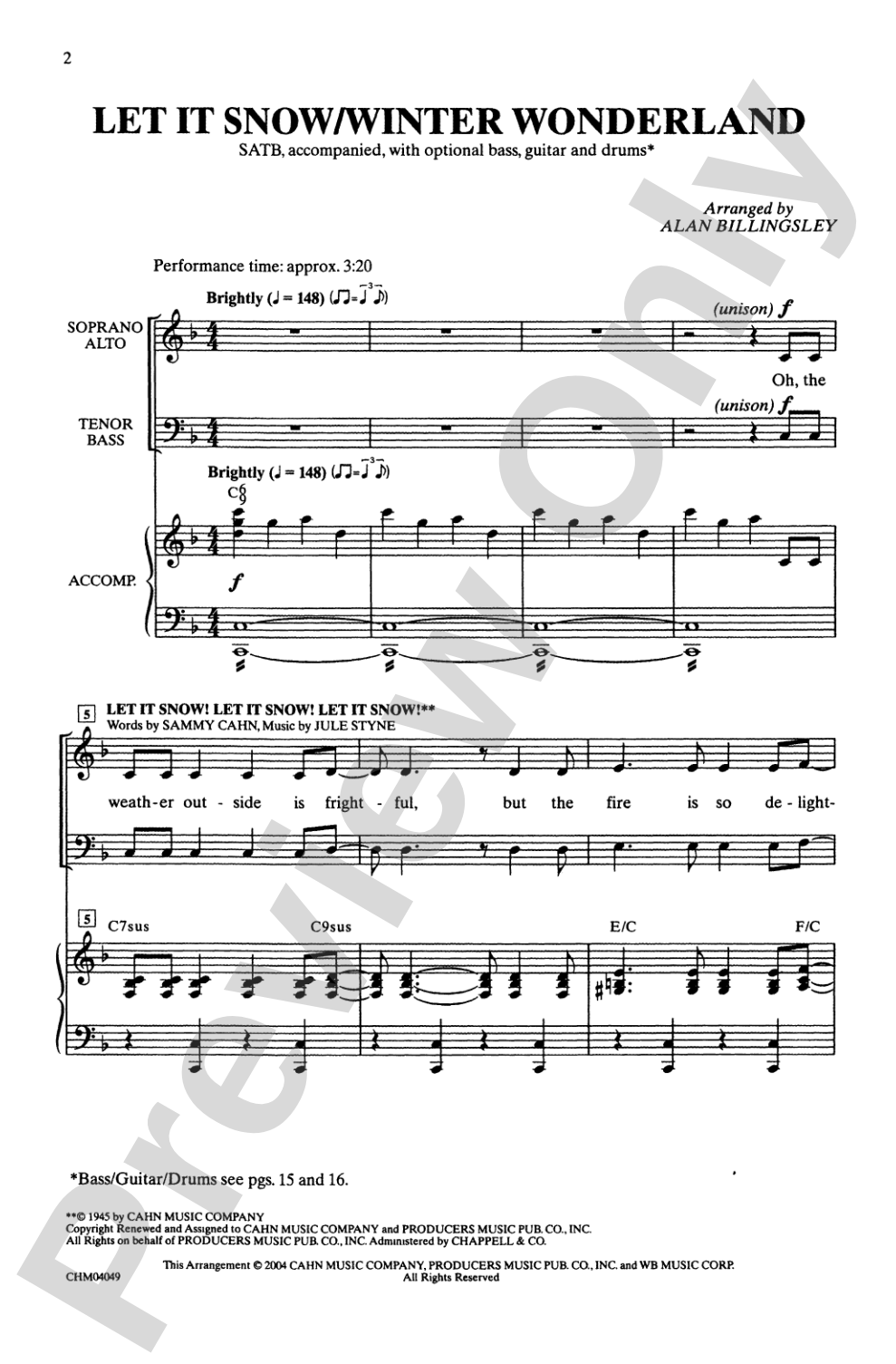 Let It Snow / Winter Wonderland: SATB Choral Octavo