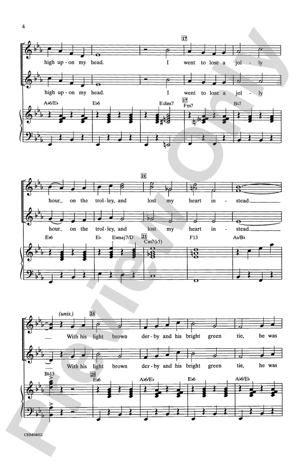 The Trolley Song: SSA Choral Octavo