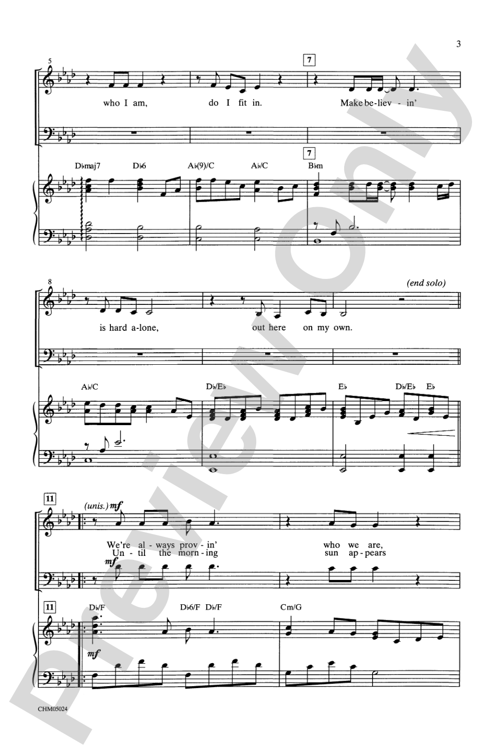 Out Here on My Own (from the motion picture <i>Fame</i>): 3-Part Mixed Choral Octavo