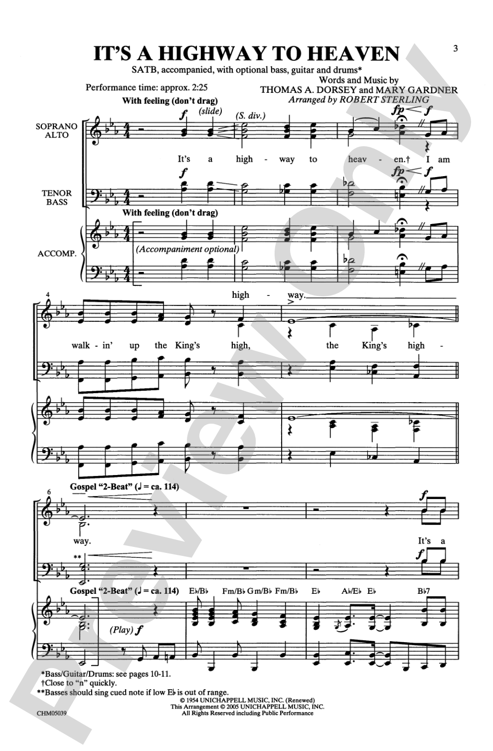 It's a Highway to Heaven: SATB Choral Octavo