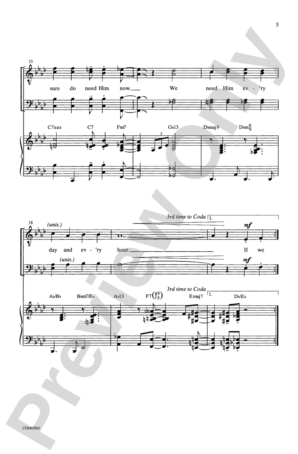 If We Ever Needed the Lord Before (We Sure Do Need Him Now): TTBB Choral Octavo