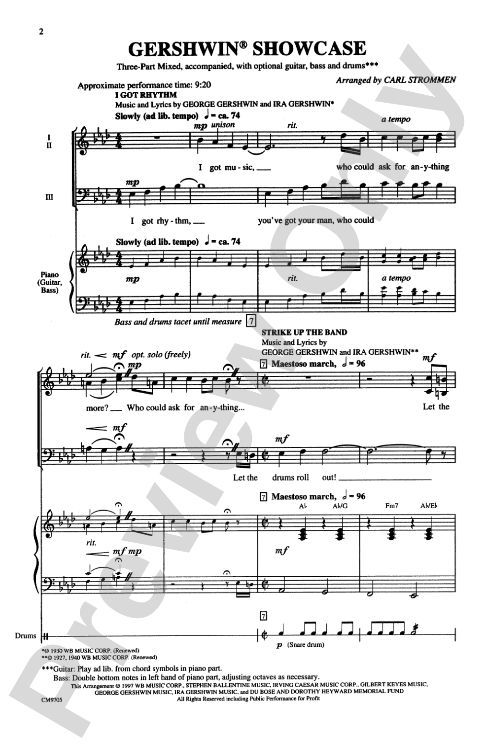 Gershwin Showcase: 3-Part Mixed Choral Octavo