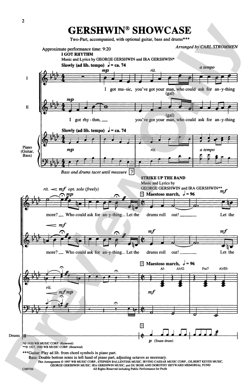 Gershwin Showcase: 2-Part Choral Octavo