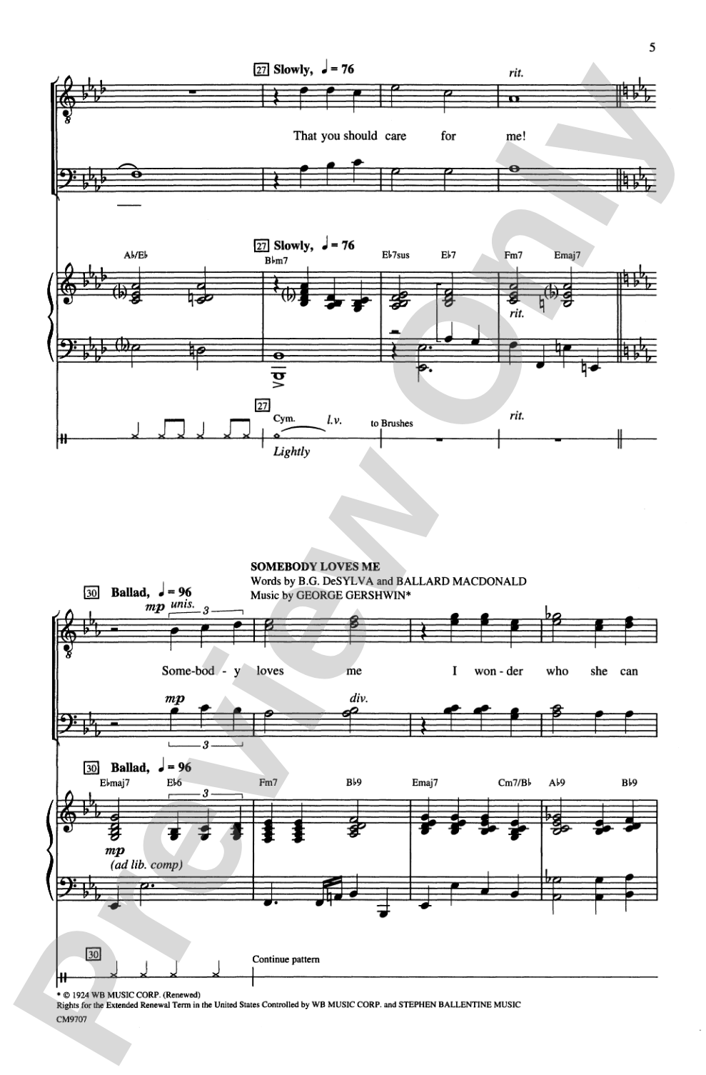 Gershwin Showcase: TTB Choral Octavo