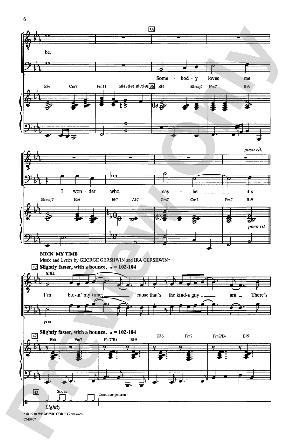 Gershwin Showcase: TTB Choral Octavo