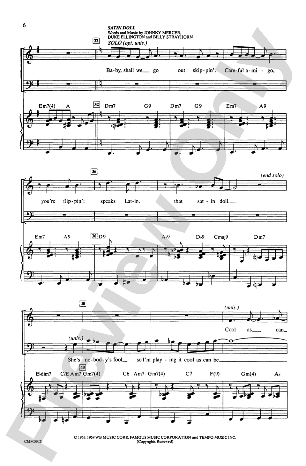 Johnny Mercer: Too Marvelous for Words (A Medley): SATB Choral Octavo