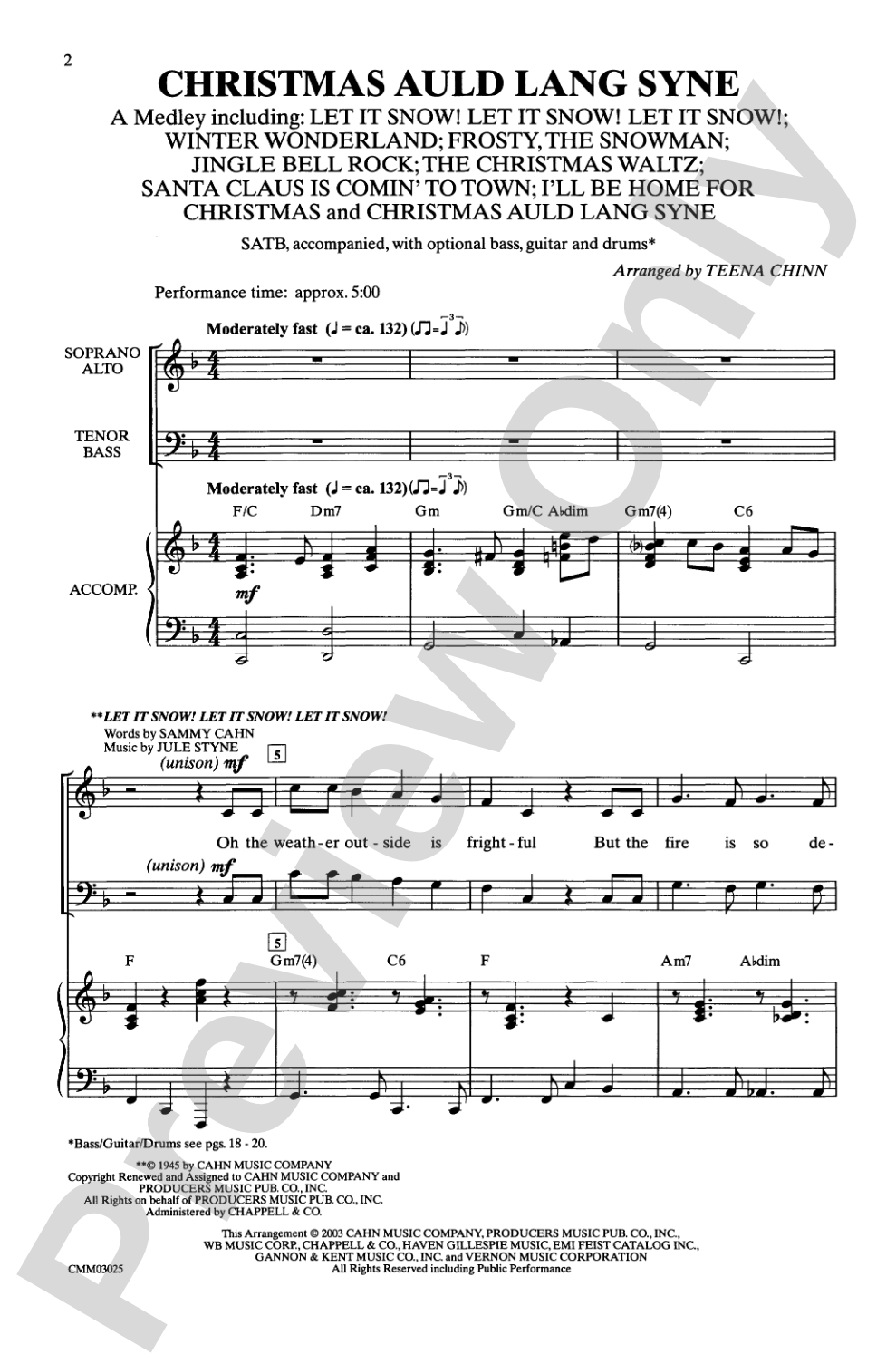 Christmas Auld Lang Syne (A Medley): SATB Choral Octavo