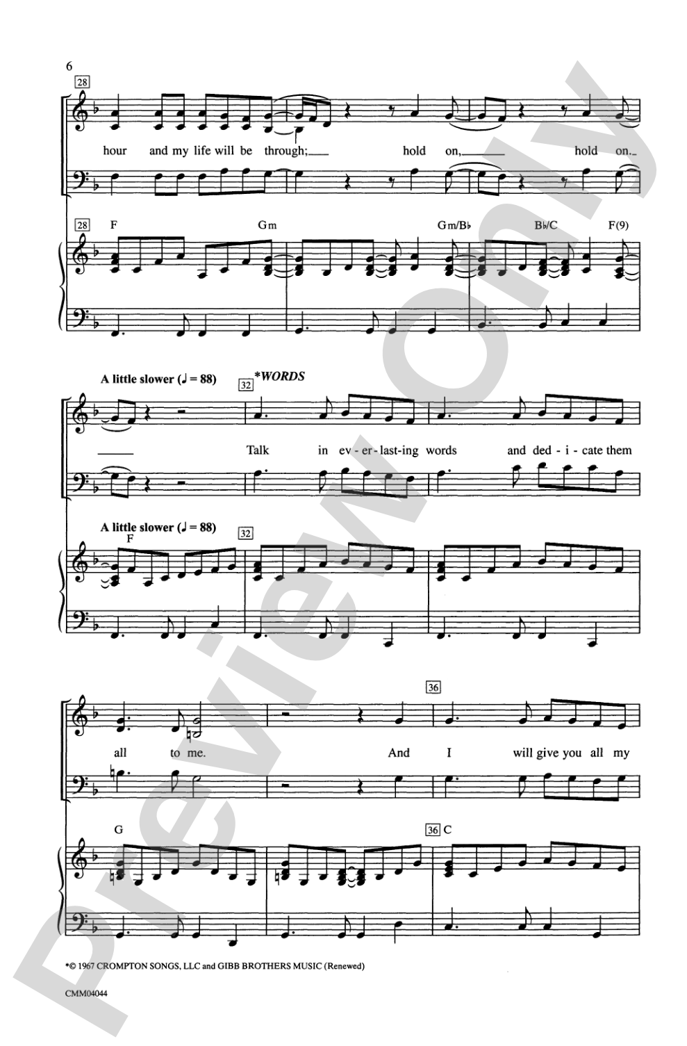 Stayin' Alive (A Medley of Hit Songs Recorded by the Bee Gees): 3-Part Mixed Choral Octavo
