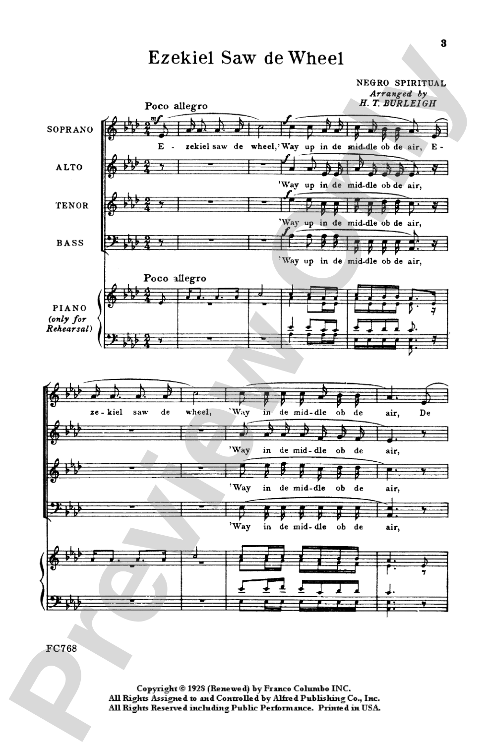 Ezekiel Saw de Wheel: SATB, <I>a cappella</I> Choral Octavo